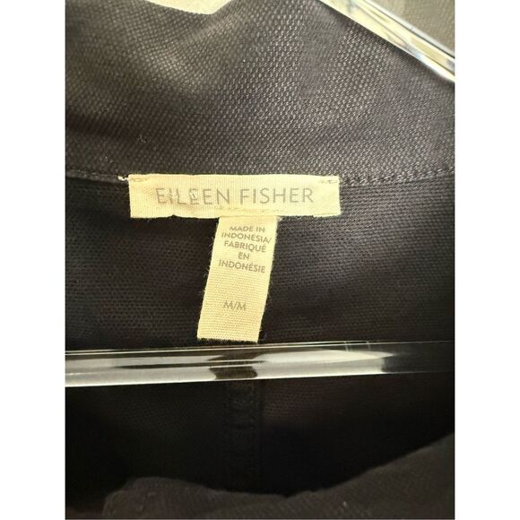 Eileen Fisher Cotton Hemp Stand Collar Jacket Chore Coat Car Coat Stretch Patch - Picture 2 of 4